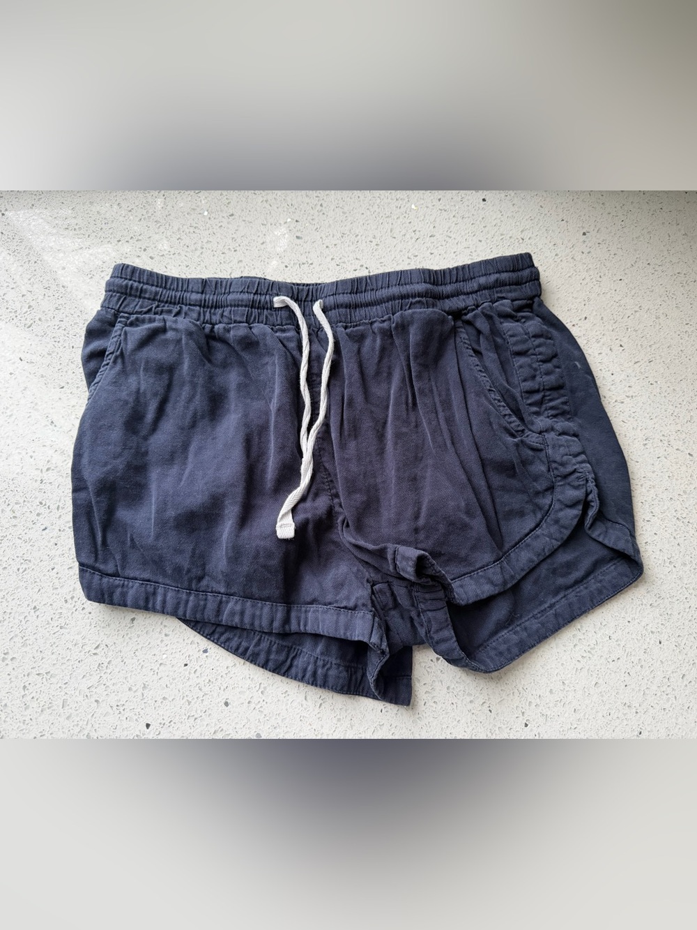 Billabong Navy Elastic Waist Shorts with Drawstring